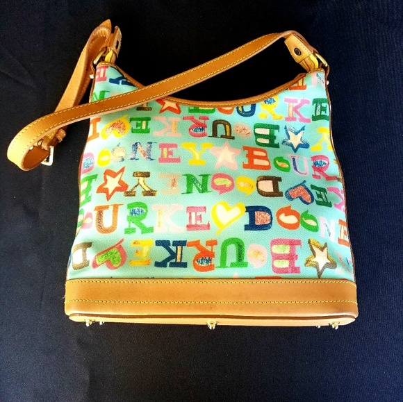 EUC Dooney & Bourke Light Blue/Multi Handbag - Picture 2 of 6